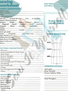 Sewing plan for fashion garments